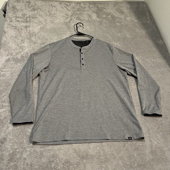 Adidas Adicross Henley Shirt Mens Large Grey Long Sleeve Vented Golf Shirt - Picture 1 of 10